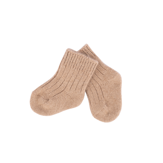 "Little Steps" Camel Wool Socks
