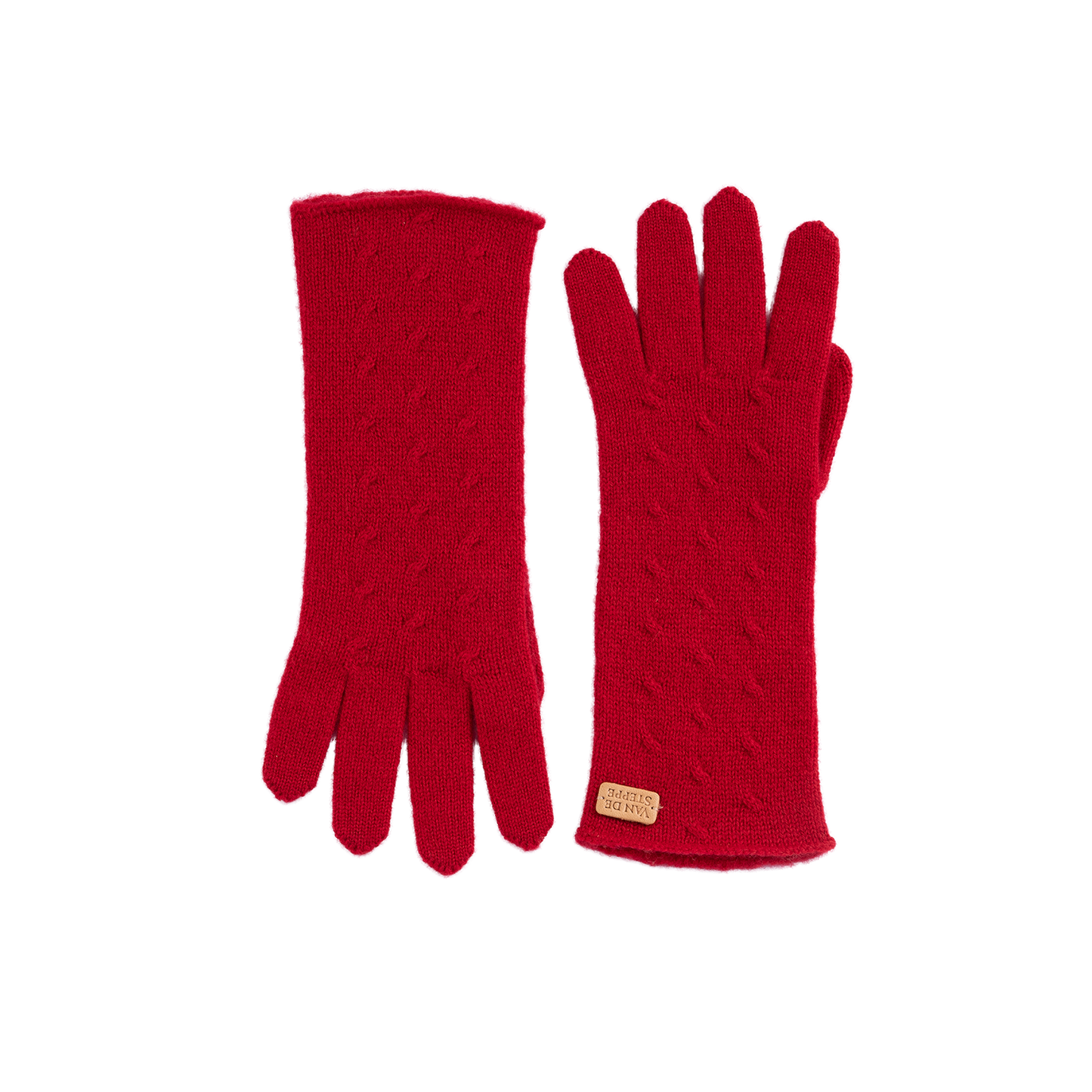Wavy Knit Cashmere Gloves
