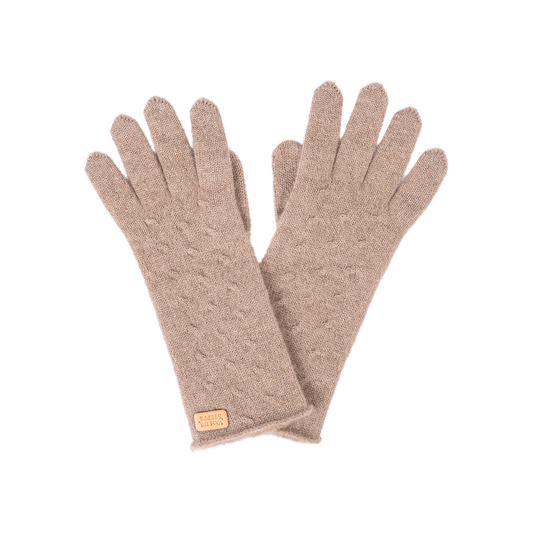 Wavy Knit Cashmere Gloves